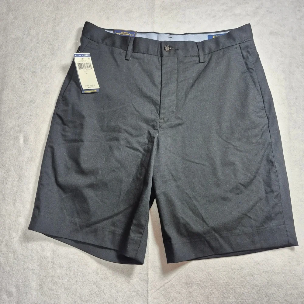 NWT Polo Ralph Lauren Shorts Mens 32 Black Stretch Classic Fit Chino